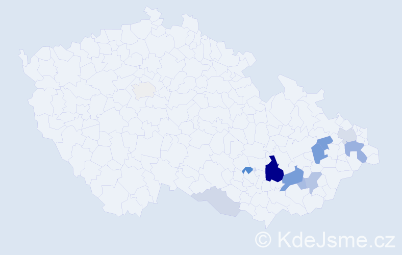Příjmení: 'Kavečka', počet výskytů 29 v celé ČR