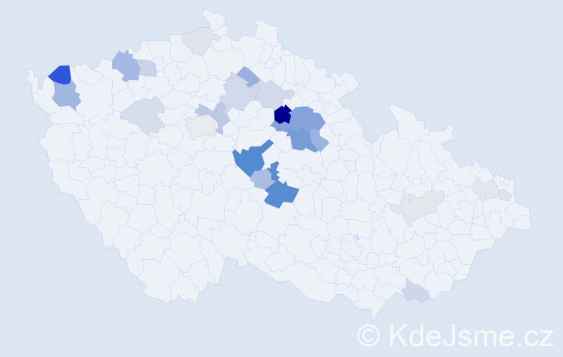 Příjmení: 'Korel', počet výskytů 74 v celé ČR