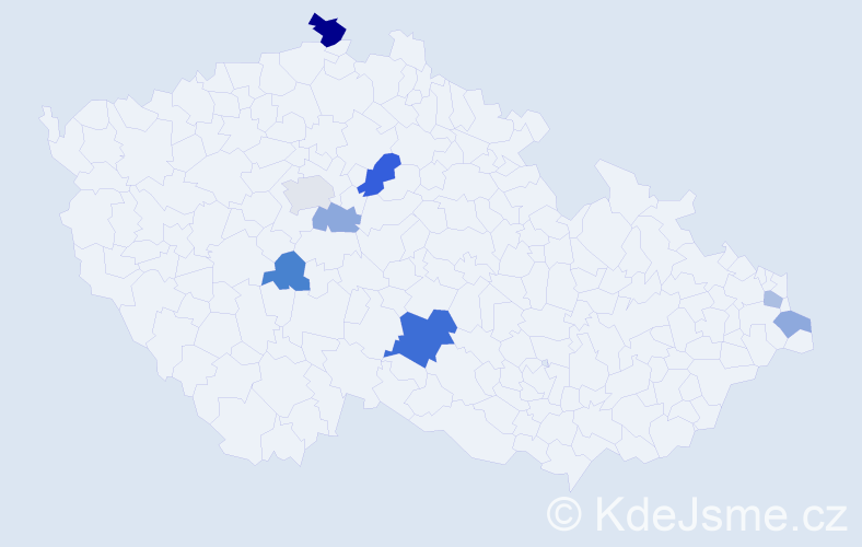Příjmení: 'Sunegová', počet výskytů 15 v celé ČR