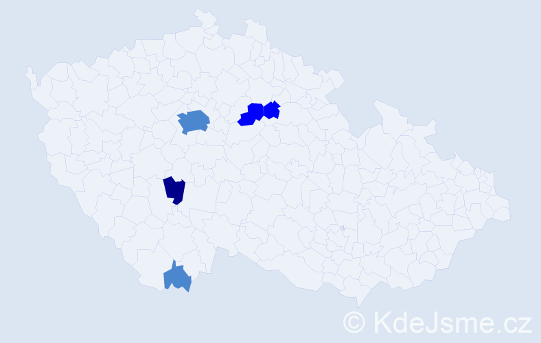Příjmení: 'Jank', počet výskytů 9 v celé ČR