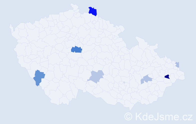 Příjmení: 'Dravecká', počet výskytů 11 v celé ČR