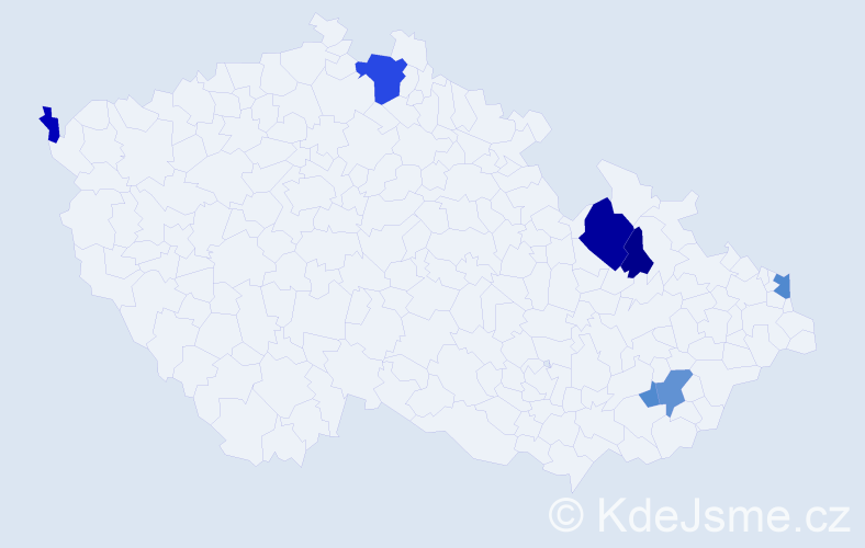 Příjmení: 'Laščáková', počet výskytů 15 v celé ČR