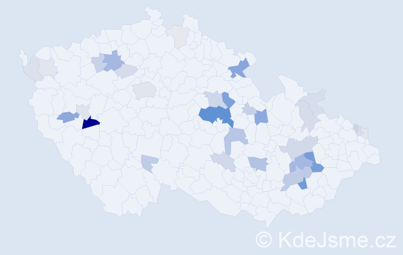 Příjmení: 'Regentová', počet výskytů 87 v celé ČR