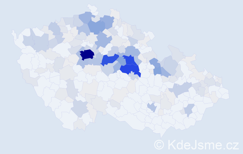 Příjmení: 'Kubelková', počet výskytů 854 v celé ČR