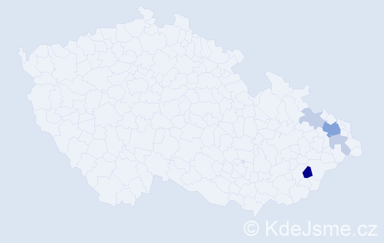 Příjmení: 'Majdyšová', počet výskytů 10 v celé ČR