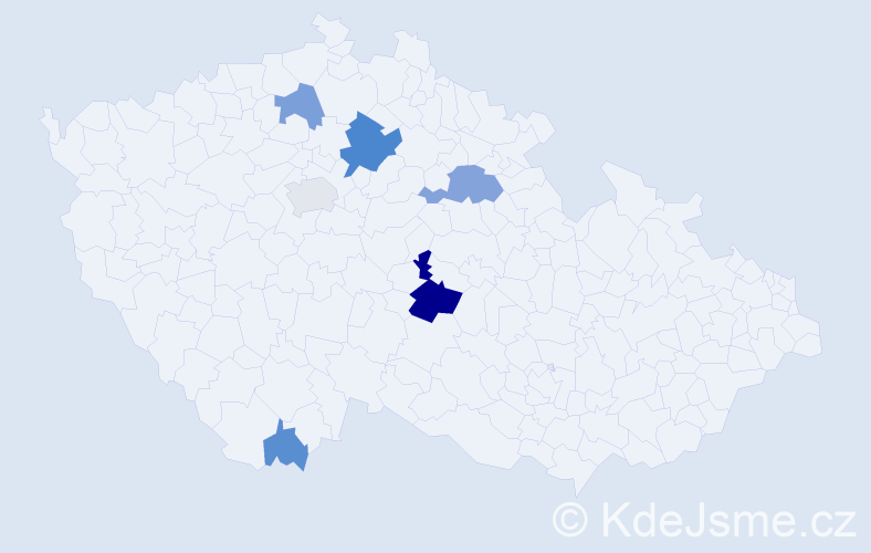 Příjmení: 'Cápová', počet výskytů 19 v celé ČR