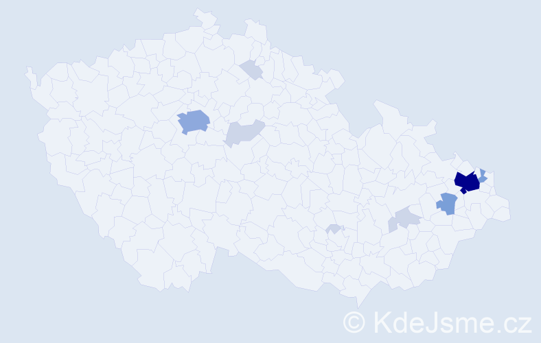 Příjmení: 'Dutko', počet výskytů 28 v celé ČR
