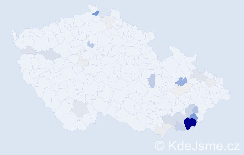 Příjmení: 'Slinták', počet výskytů 104 v celé ČR