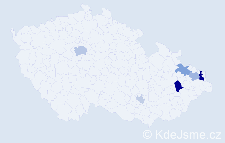 Příjmení: 'Podjukl', počet výskytů 28 v celé ČR