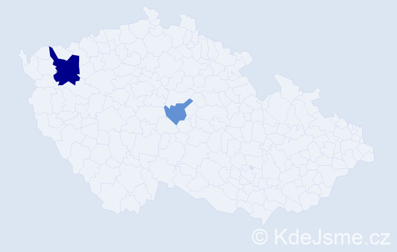 Příjmení: 'Vistr', počet výskytů 5 v celé ČR