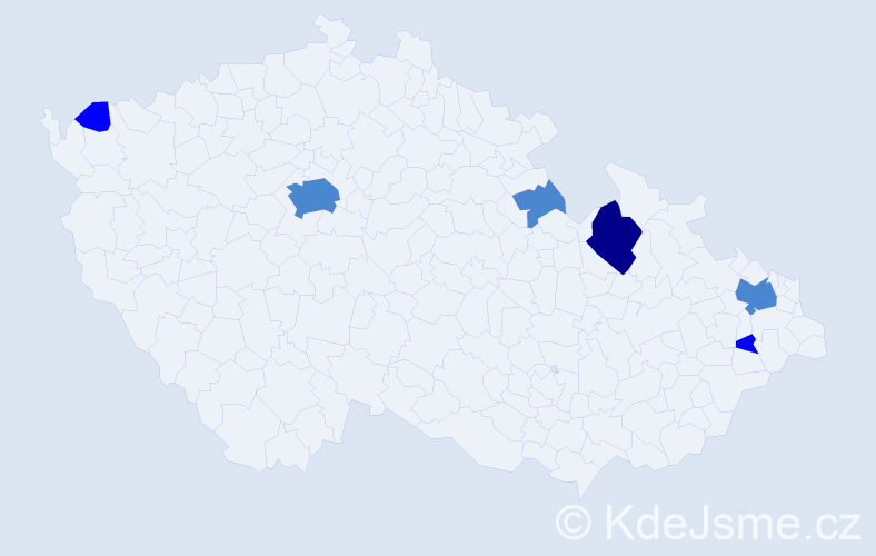 Příjmení: 'Cisarík', počet výskytů 10 v celé ČR