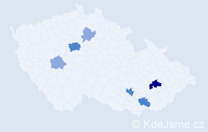 Příjmení: 'Koksa', počet výskytů 13 v celé ČR