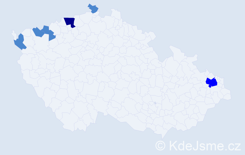 Příjmení: 'Rajnerová', počet výskytů 9 v celé ČR