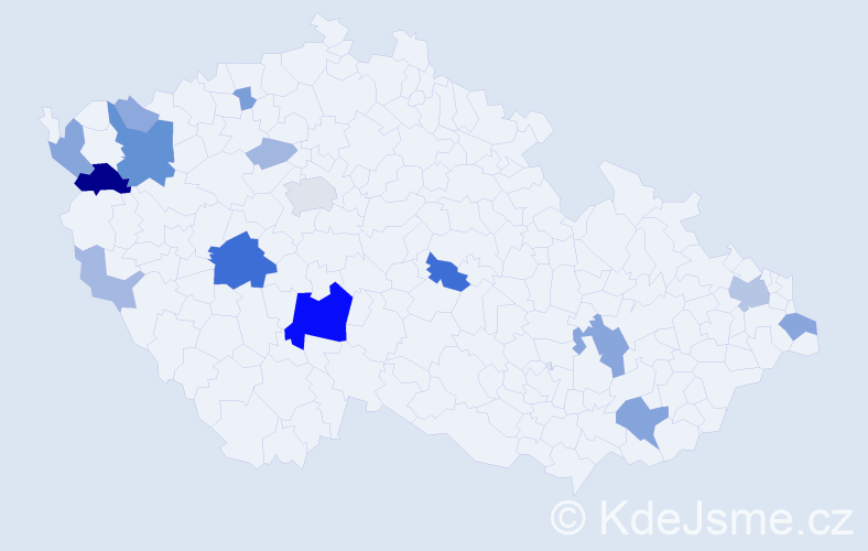 Příjmení: 'Kromka', počet výskytů 48 v celé ČR