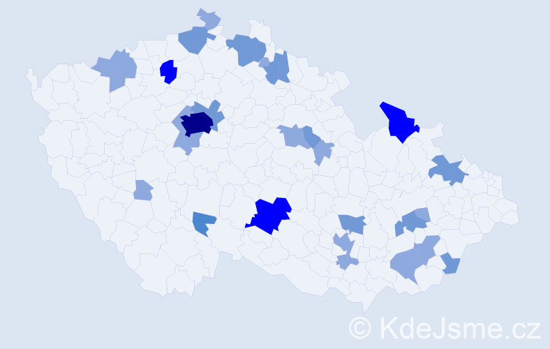 Příjmení: 'Buryánková', počet výskytů 57 v celé ČR