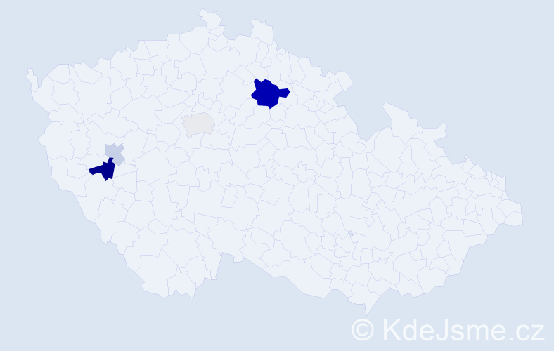 Příjmení: 'Konder', počet výskytů 8 v celé ČR