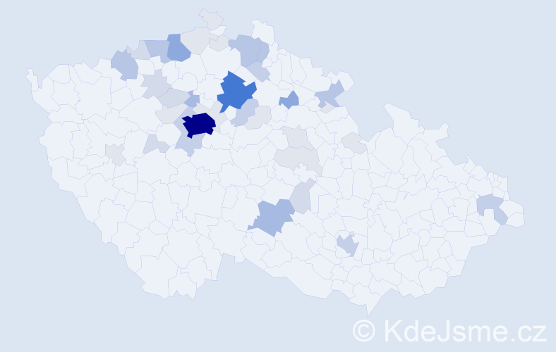 Příjmení: 'Kolátor', počet výskytů 131 v celé ČR