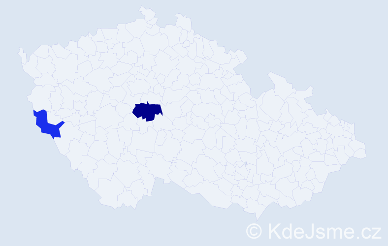 Příjmení: 'Obermeierová', počet výskytů 3 v celé ČR