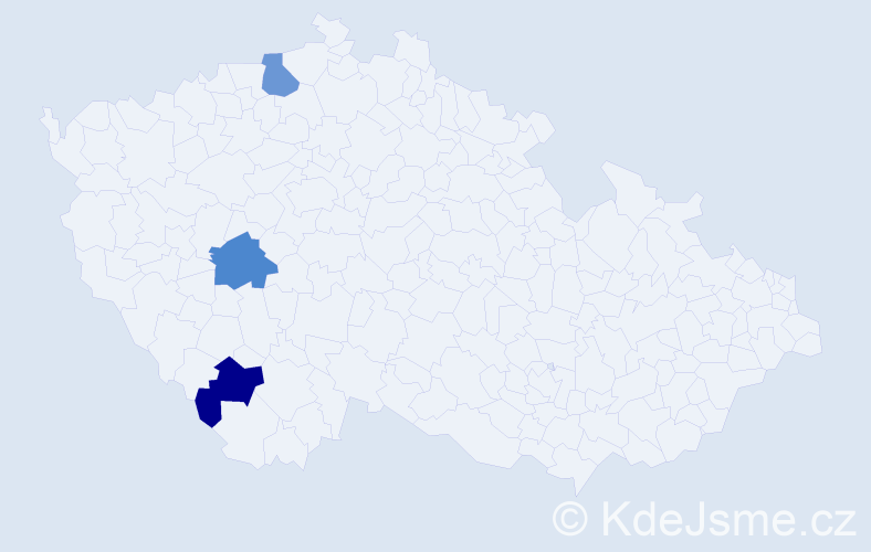 Příjmení: 'Kačáková', počet výskytů 3 v celé ČR