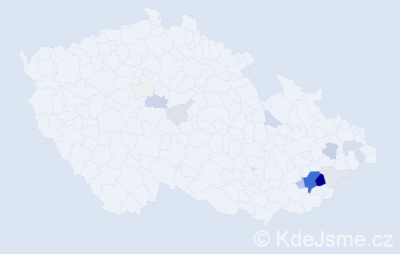 Příjmení: 'Mahďáková', počet výskytů 44 v celé ČR