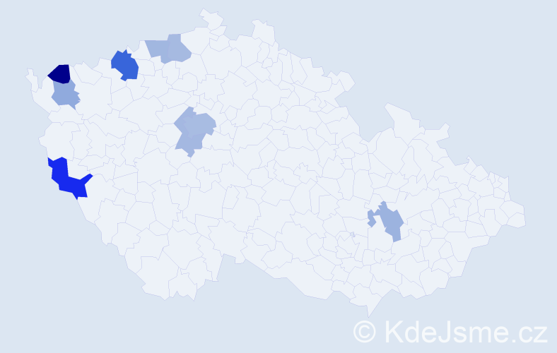 Příjmení: 'Gerberová', počet výskytů 18 v celé ČR