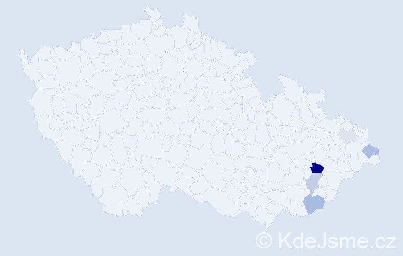 Příjmení: 'Vajsnerová', počet výskytů 6 v celé ČR