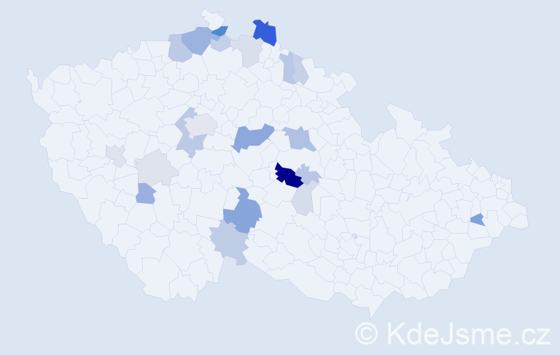 Příjmení: 'Cimpl', počet výskytů 70 v celé ČR