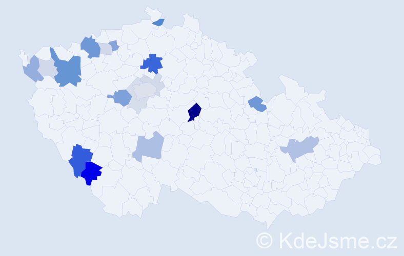 Příjmení: 'Netáhlo', počet výskytů 52 v celé ČR