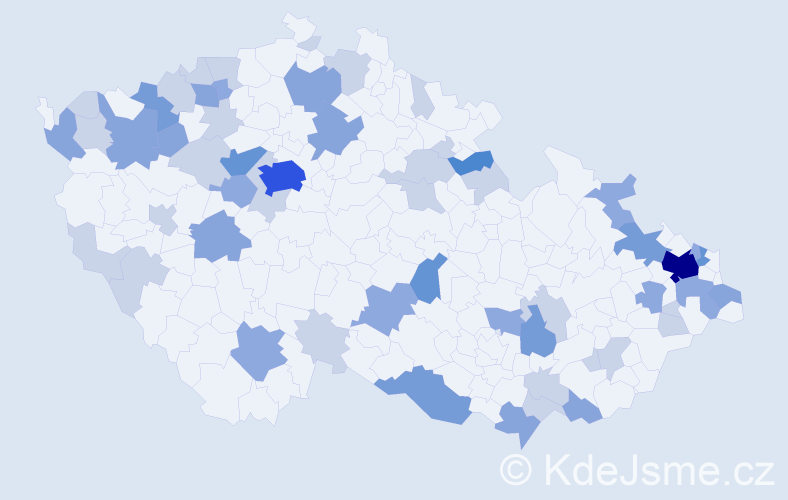 Příjmení: 'Takácsová', počet výskytů 132 v celé ČR