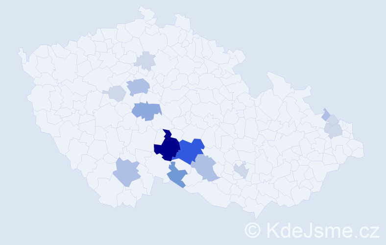 Příjmení: 'Rásocha', počet výskytů 45 v celé ČR