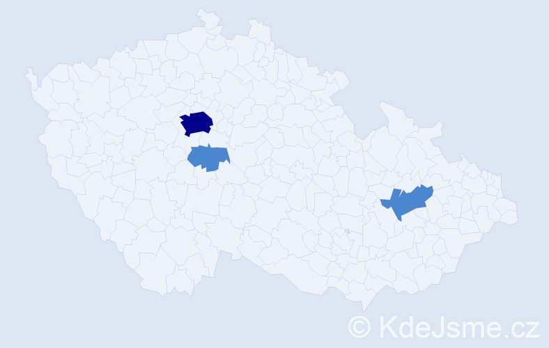 Příjmení: 'Knyaz', počet výskytů 5 v celé ČR