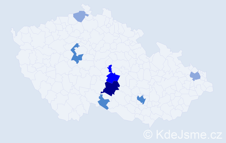 Příjmení: 'Bišof', počet výskytů 21 v celé ČR