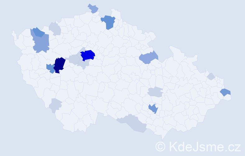 Příjmení: 'Kleinhampl', počet výskytů 63 v celé ČR