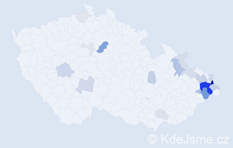 Příjmení: 'Teper', počet výskytů 68 v celé ČR