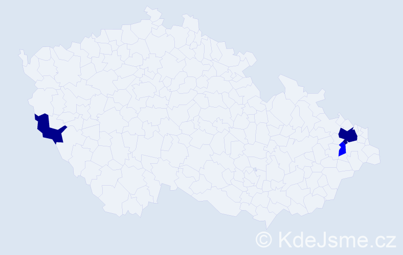 Příjmení: 'Podpleská', počet výskytů 5 v celé ČR
