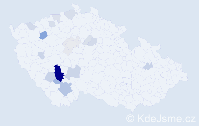 Příjmení: 'Kudrličková', počet výskytů 66 v celé ČR