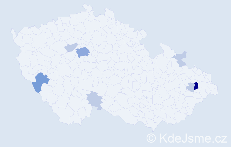 Příjmení: 'Florea', počet výskytů 19 v celé ČR
