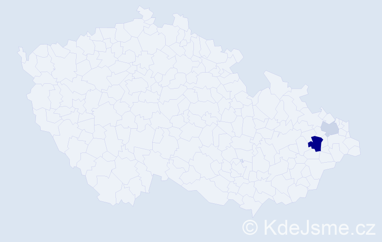 Příjmení: 'Hessek', počet výskytů 4 v celé ČR