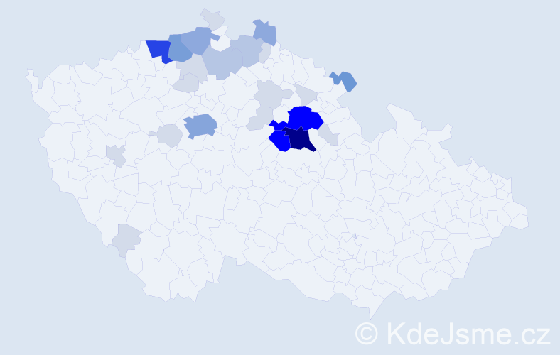 Příjmení: 'Panchartková', počet výskytů 90 v celé ČR