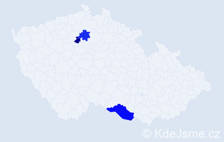 Příjmení: 'Frind', počet výskytů 8 v celé ČR