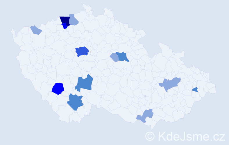 Příjmení: 'Kopnická', počet výskytů 30 v celé ČR