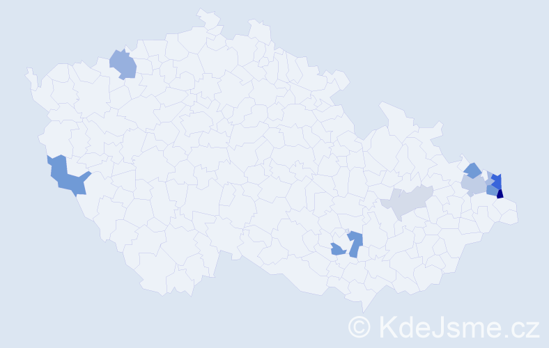 Příjmení: 'Keler', počet výskytů 28 v celé ČR