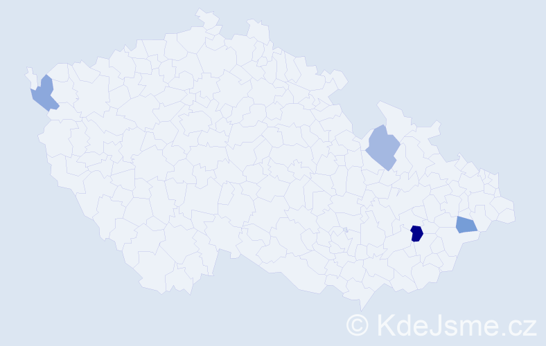 Příjmení: 'Kuhl', počet výskytů 5 v celé ČR