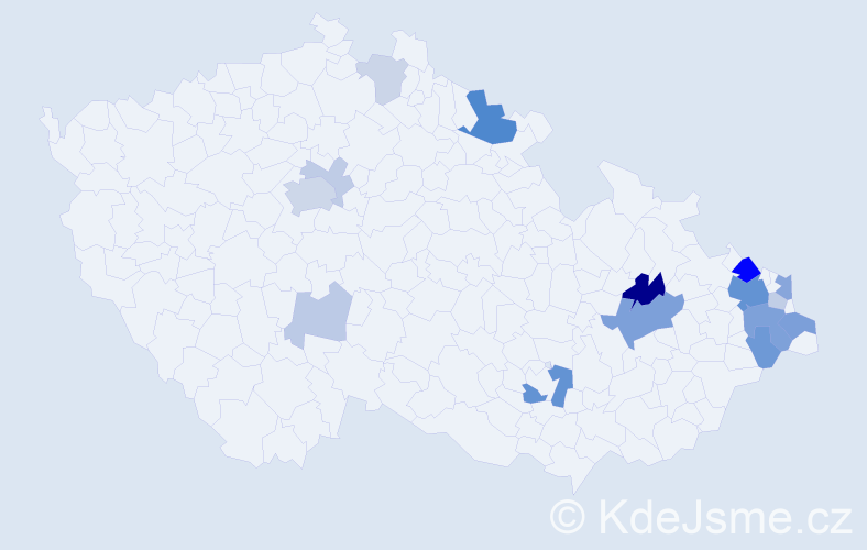 Příjmení: 'Retková', počet výskytů 46 v celé ČR