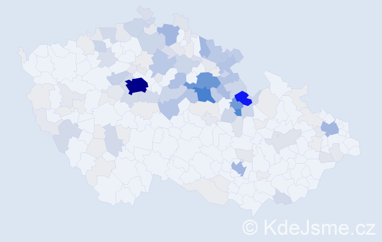 Příjmení: 'Vencl', počet výskytů 614 v celé ČR