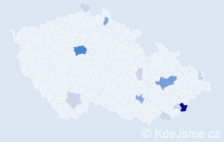 Příjmení: 'Tulpová', počet výskytů 37 v celé ČR
