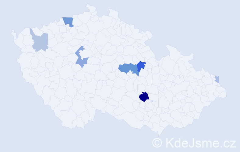 Příjmení: 'Ivanisková', počet výskytů 15 v celé ČR