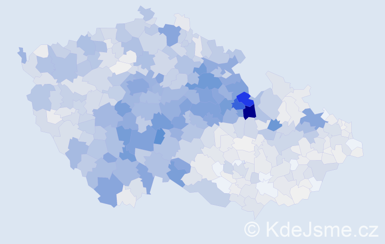 Příjmení: 'Dušková', počet výskytů 5490 v celé ČR