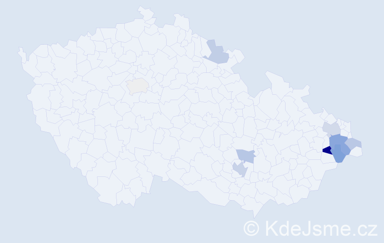Příjmení: 'Kornia', počet výskytů 16 v celé ČR