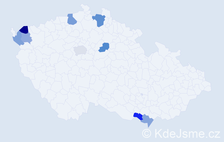 Příjmení: 'Gräfová', počet výskytů 13 v celé ČR